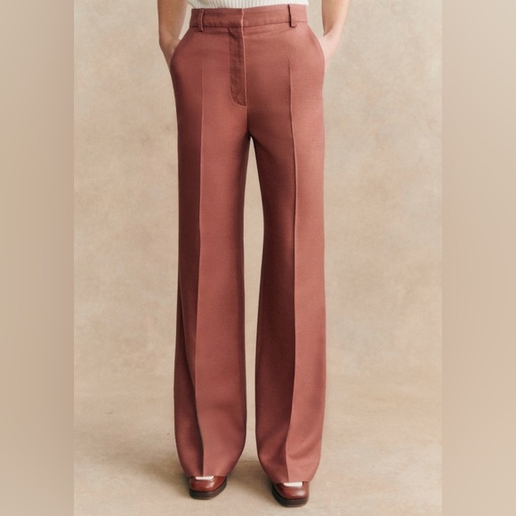Sezane Matheo Trousers Rosewood - Size 4 - Picture 3 of 11